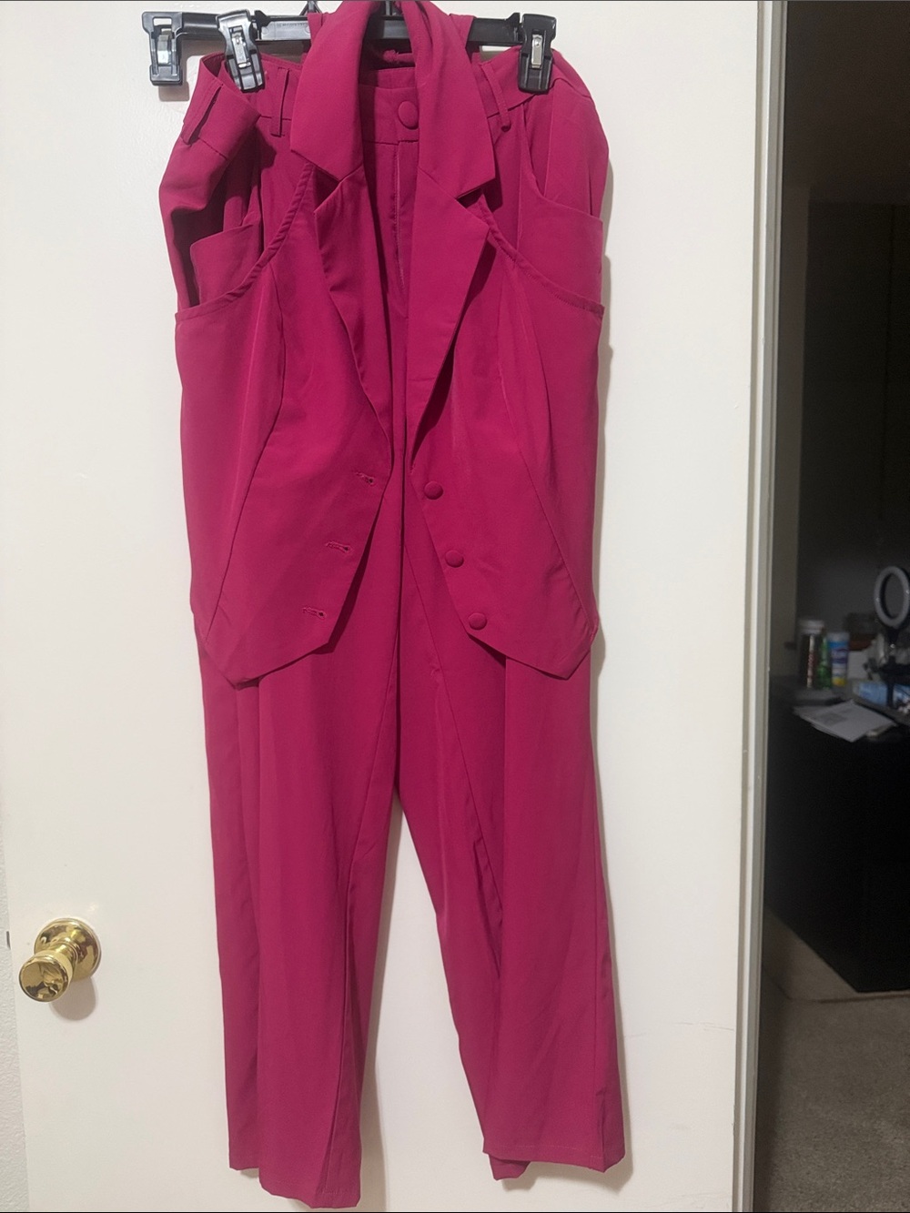 SHEIN Vibrant Fuchsia Tailored Pantsuit